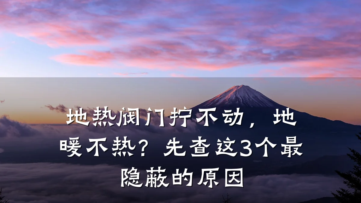 地热阀门拧不动,地暖不热?先查这3个最隐蔽的原因